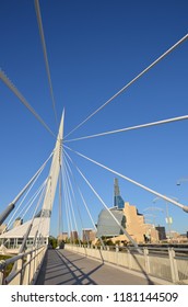 Esplanade Riel Footbridge's View In A Sunny Day (Winnipeg - Canada)