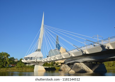 Esplanade Riel Footbridge's View In A Sunny Day (Winnipeg - Canada)