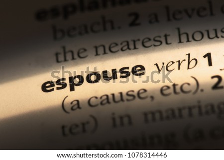 espouse word in a dictionary. espouse concept