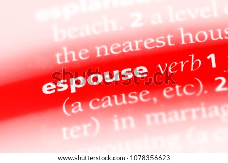 espouse word in a dictionary. espouse concept
