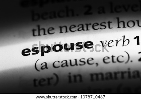 espouse word in a dictionary. espouse concept