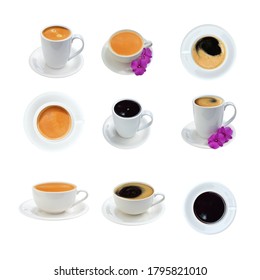 Espresso Coffee Cup Set That Many Perspectives,isolate