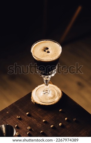Espresso Martini cocktail booze vodka, coffee liqueur and espresso