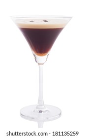 Espresso Martini Cocktail Isolated On White.