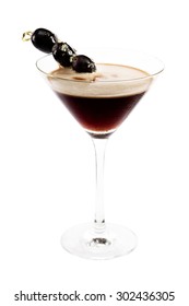 Espresso Martini With Olives Isolated