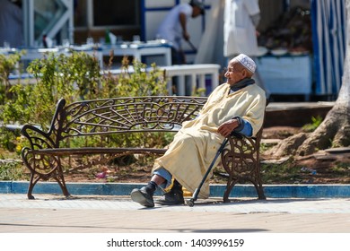 Essaouira, Morocco - April 6, 2019: People Walking And Working In The Seaside Town Of Essaouira, Morocco