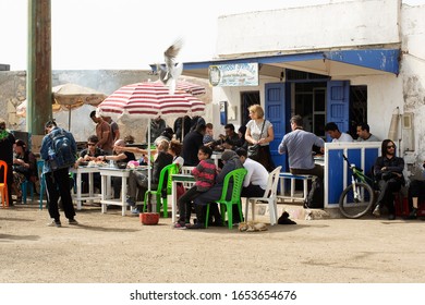 Essaouira, Morocco Street Molo Walk, February 18 2019 