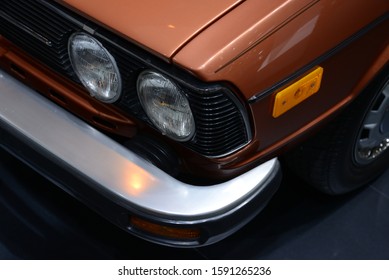 ESSEN, GERMANY - APRIL 10, 2019: Audi Foxwagon (Audi 80 Estate Station Wagon) 1978 Classic Old Retro 1970s German Car For USA Market