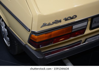 ESSEN, GERMANY - APRIL 10, 2019: Audi 100 Avant GLS C2 1978 classic German old retro vintage 1970s car taillight.