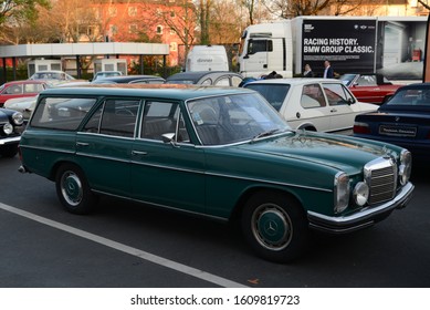 ESSEN, GERMANY - APRIL 10, 2019: Mercedes-Benz /8 (German: Strich-Acht) W115 Combi Estate Station Wagon Classic Old Retro 1960s Car By IMA Universal