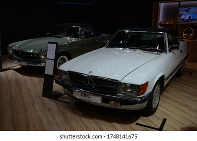 ESSEN, GERMANY - APRIL 11, 2019: 1988 Mercedes-Benz SL500 W107 Classic Old German 1980s Car