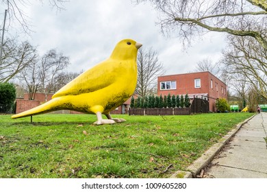 ESSEN / GERMANY - JANUARY 24 2018 :The Canary Bird By Ulrich Wiedermann And Hummert Architects Is Pointing The Way To The World Heritage Coal Mine Zollverein