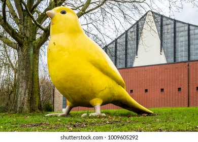 ESSEN / GERMANY - JANUARY 24 2018 :The Canary Bird By Ulrich Wiedermann And Hummert Architects Is Pointing The Way To The World Heritage Coal Mine Zollverein