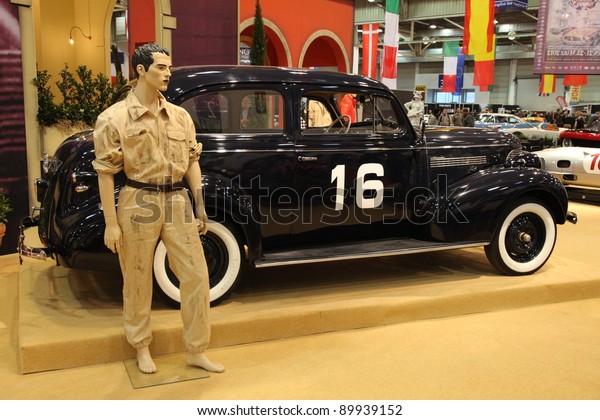 ESSEN, GERMANY - NOV 29:  Historic Chevrolet Master\
De Luxe from 1938 shown at the Essen Motor Show in Essen, Germany,\
on November 29, 2011