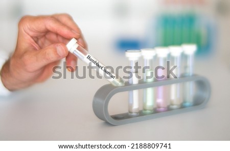 Essential aroma oil in test tube for Analysis  Laboratory Test Bamboo Coconut