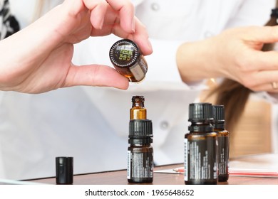 Essential Natural Oil Doterra Bottles.Belarus, Minsk, 2021