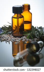 essential oil with herbs
