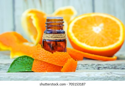 Essential Oil Of Orange. Selective Focus. 