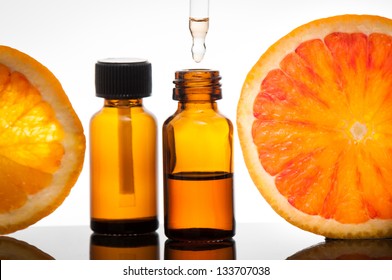 Essential oil with oranges