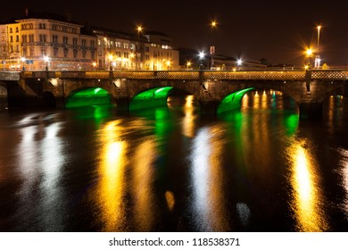 Essex Bridge At Night Crossing Dublin's Liffey River