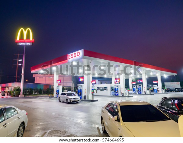 Esso Petrol Station Mc Donald Chacherngsao Stock Photo Edit Now