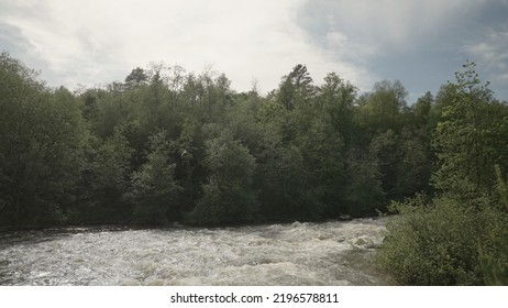 Establishing Shot Of Karerlia River On A Summer Day, Wide Photo