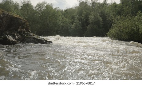 Establishing Shot Of Karerlia River On A Summer Day, Wide Photo