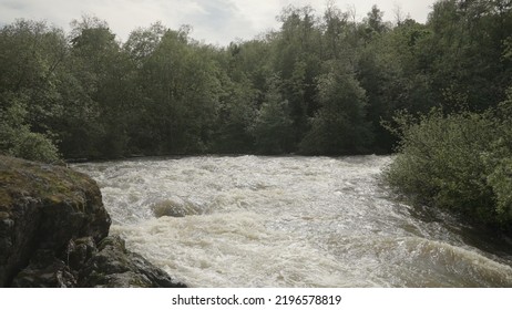 Establishing Shot Of Karerlia River On A Summer Day, Wide Photo