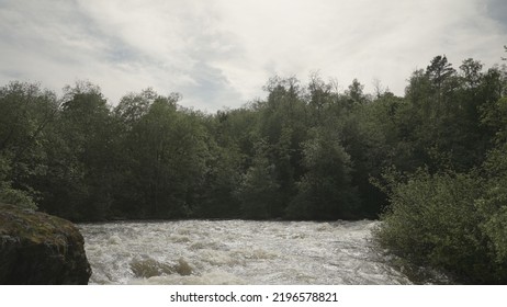 Establishing Shot Of Karerlia River On A Summer Day, Wide Photo