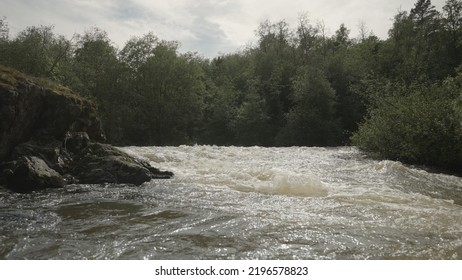 Establishing Shot Of Karerlia River On A Summer Day, Wide Photo