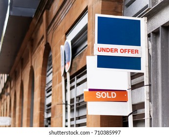 Estate Agency Sold Sign For A Property In UK. 