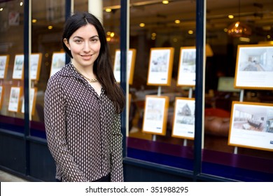 Estate Agent Standing Outside The Office