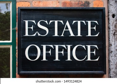 Estate Office Signage, On An Old Country Estate Building.