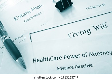 Estate planning documents : Healthcare Power of Attorney, Living Trust, Living Wil and Estate Planl                                