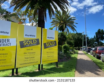 Estate Sold Signs On Gold Coast Surfers Paradise, Queensland Australia, 2 March 2022