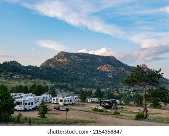 Estes Park, AUG 9 2014 - Sunny View Of A Small Town Near Rocky Mountain National Park