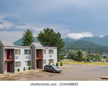 Estes Park, AUG 9 2014 - Sunny View Of A Small Town Near Rocky Mountain National Park