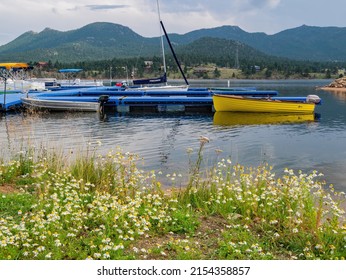 Estes Park, AUG 9 2014 - Sunny View Of A Small Town Near Rocky Mountain National Park