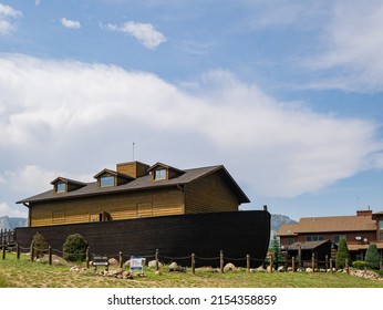 Estes Park, AUG 9 2014 - Sunny View Of A Small Town Near Rocky Mountain National Park