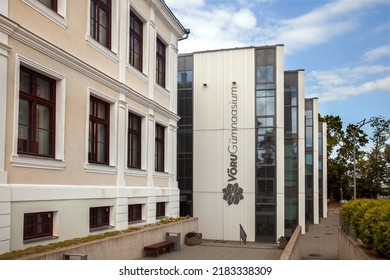 Võru, Estonia - JUL 23, 2022: The Building Of A Grammar School In Estonia