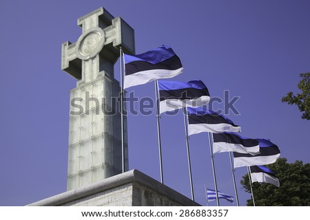 Estonian Flags in Tallinn