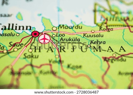 Estonian regional map highlighting Aruk�la Loo Maardu and coast