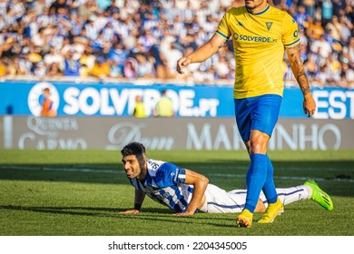 Estoril, Portugal - 09 17 2022: Liga BWIN Game Between Estoril Praia And F.C Porto; Mehdi Taremi On The Ground After Missed Chance