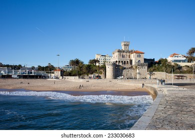 Estoril in Portugal, resort town by the Atlantic Ocean.