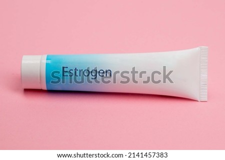 Estrogen hormonal therapy for women in the form of a cream or gel ストックフォト © 
