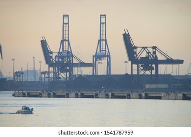 Estuary Of Bilbao In The Evening