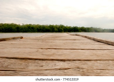 Estuary With Little Boat Port In The Mangrove Called 