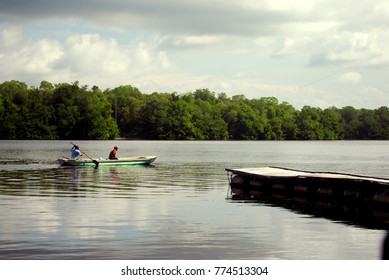 Estuary View With Boat Port In The Mangrove Called 