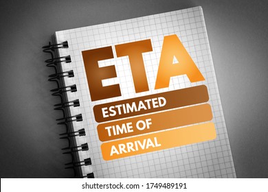 ETA - Estimated Time Of Arrival Acronym, Business Concept Background