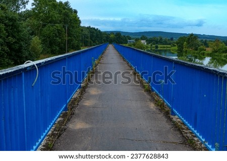 etail of bridge structure over a river